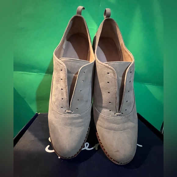 Splendid Gray Leather No Tie Slip on Oxfords size 9 - Picture 2 of 16